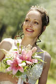 smiling bride in the sunshine
